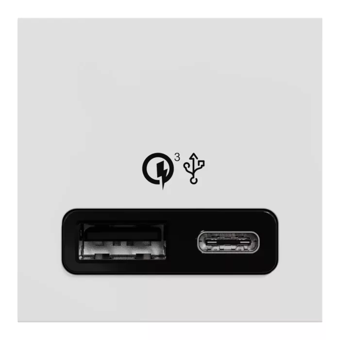 NU301918،USB  (Type A+C ) لقمة يو اس بي عريضة  أبيض نيو يونيكا  شنايدر اليكتريك - Image 4