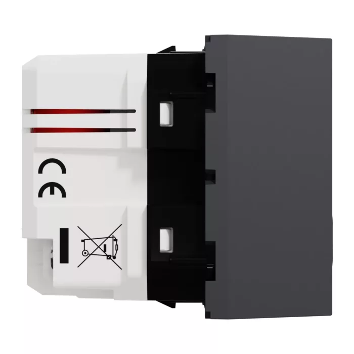 NU301954 ،USB Type A+C  لقمة يو اس بي   (عريضة ) أسود نيو  يونيكا شنايدر اليكتريك - Image 4