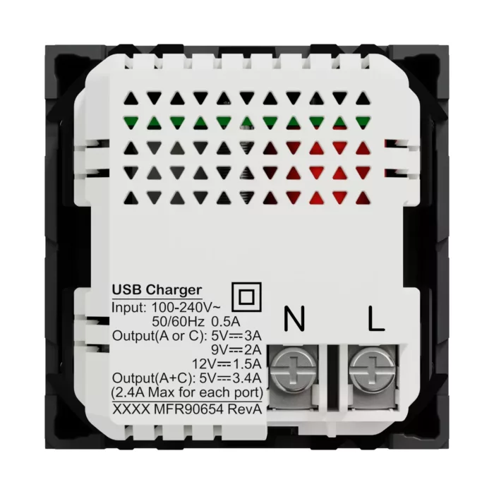 NU301954 ،USB Type A+C  لقمة يو اس بي   (عريضة ) أسود نيو  يونيكا شنايدر اليكتريك - Image 5