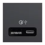 NU301954 ،USB Type A+C  لقمة يو اس بي   (عريضة ) أسود نيو  يونيكا شنايدر اليكتريك - Image 7