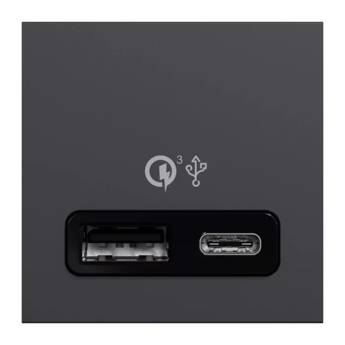 NU301954 ،USB Type A+C  لقمة يو اس بي   (عريضة ) أسود نيو  يونيكا شنايدر اليكتريك - Image 7
