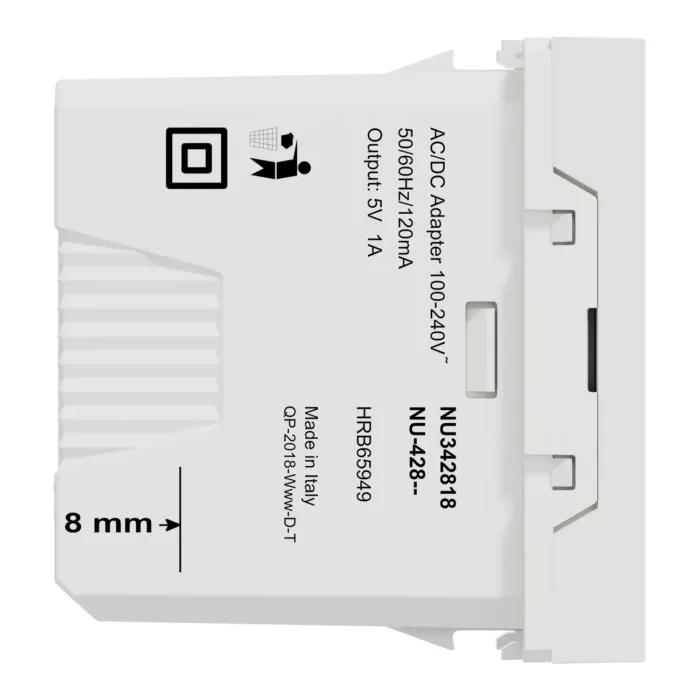 NU342818، لقمة (Type A) USB أبيض نيو يونيكا  شنايدر اليكتريك - Image 3